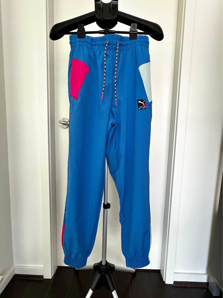 Puma Joggers in blue with pink and light blue details