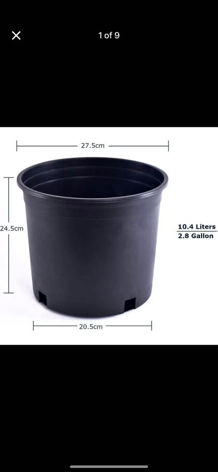 10 inch Plastic Plant Pots (2.8 Gallon, Heavy Duty)