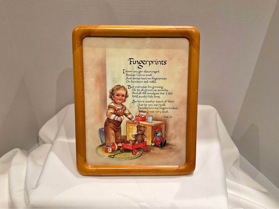 Vintage Fingerprints Poem Framed Print