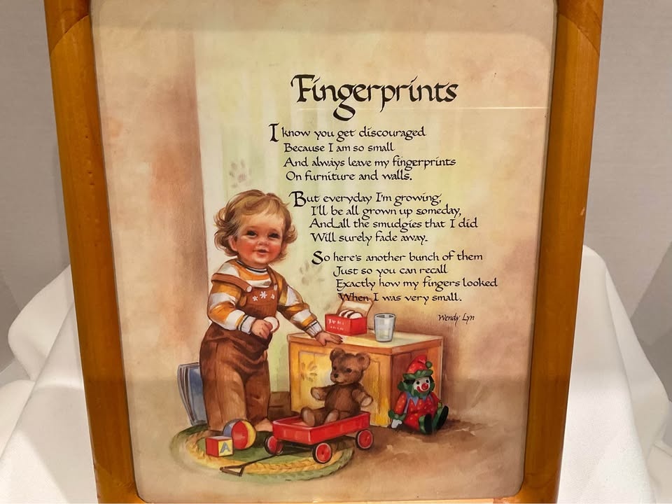 Vintage Fingerprints Poem Framed Print - photo 2
