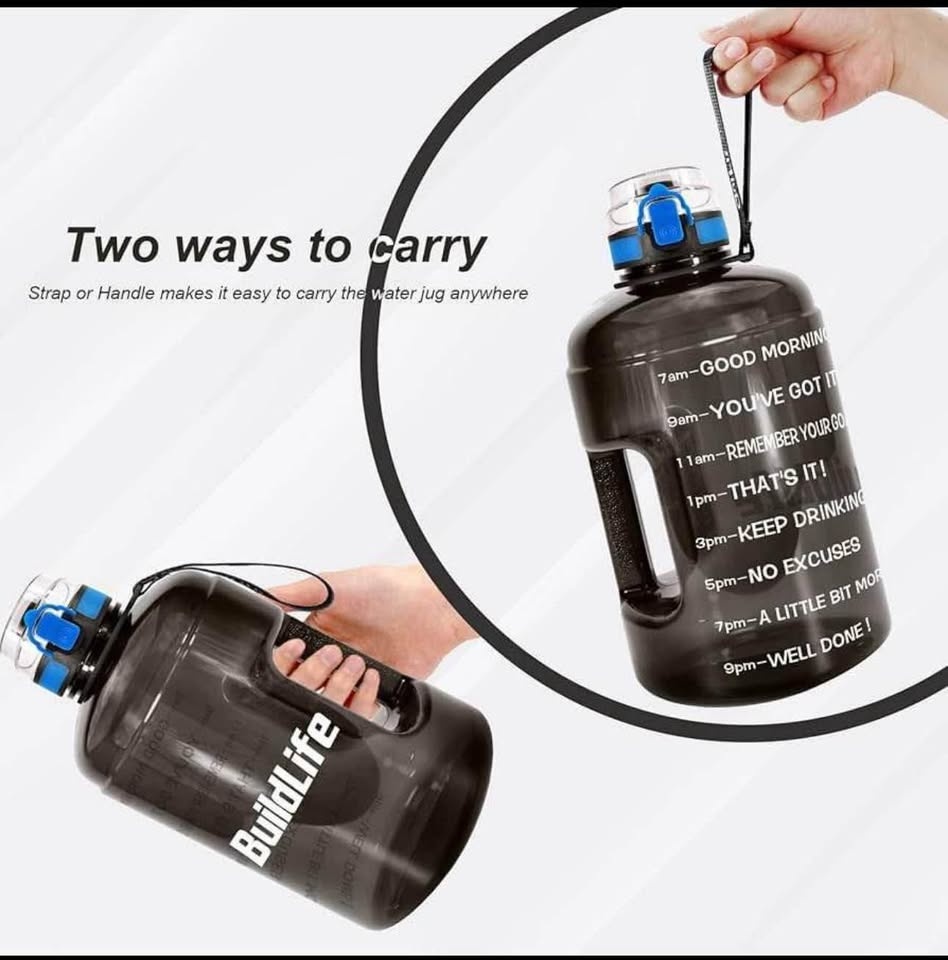 Brand new black Buildlife motivational water bottle - photo 2