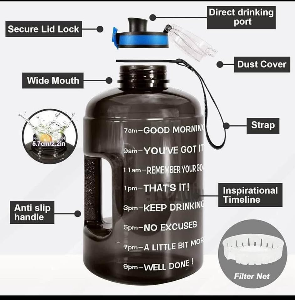 Brand new black Buildlife motivational water bottle - photo 3