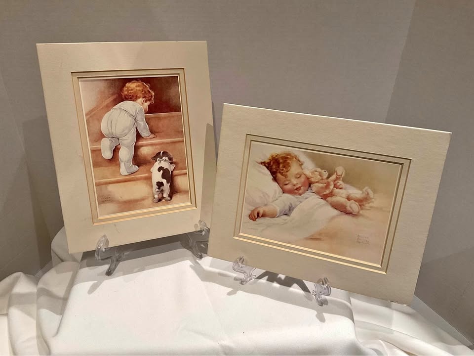 Vintage Matted Prints HAPPY DREAMS & NITEY NITE by Bessie Pease