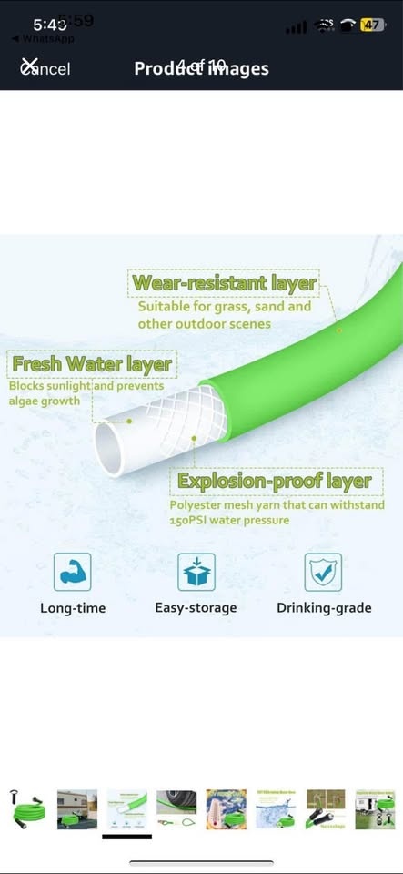 RV Drinking Water Hose 15 FT (with storage straps) - photo 4