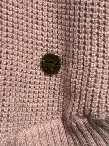 LRL Lauren Jeans Co Ralph Lauren Pink Waffle Knit Cowl Neck Top - photo 4