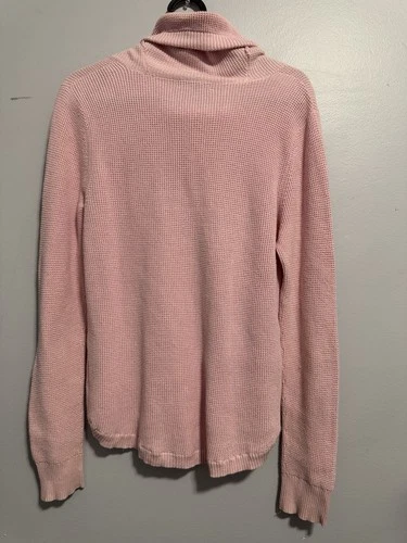 LRL Lauren Jeans Co Ralph Lauren Pink Waffle Knit Cowl Neck Top - photo 5