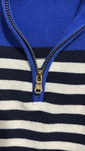 Ralph Lauren Womens 100% Cotton 1/4 Zip Sweater XS Blue White St - photo 4