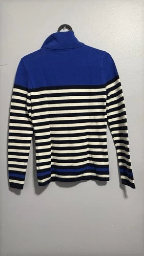 Ralph Lauren Womens 100% Cotton 1/4 Zip Sweater XS Blue White St - photo 5