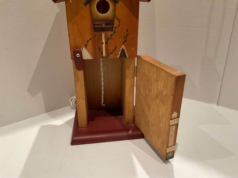 Table Lamp Handpainted Birdhouse Lamp with Cardinal Finial - photo 4