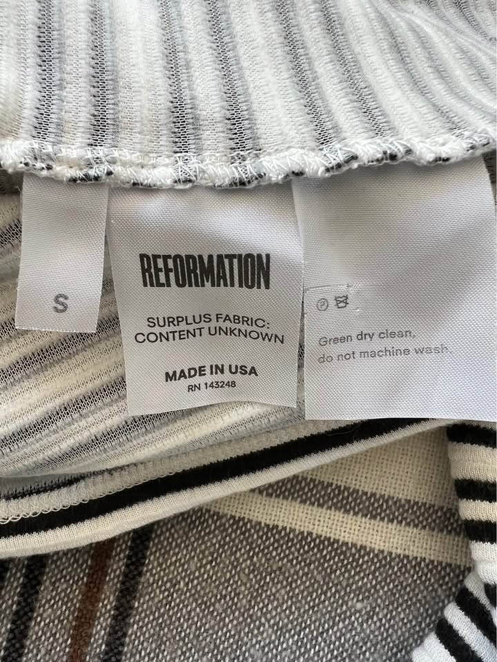 Reformation, black and white striped crop top - photo 4