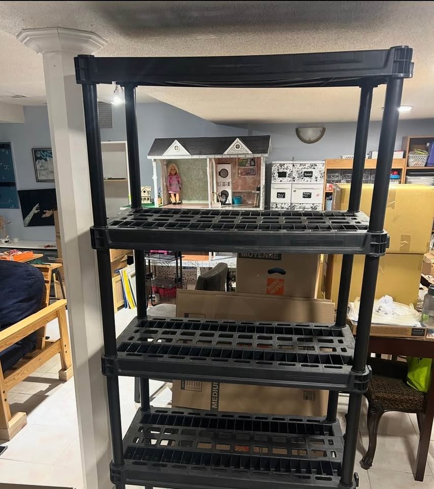 Black 4-Tier Heavy Duty Resin Storage Shelf