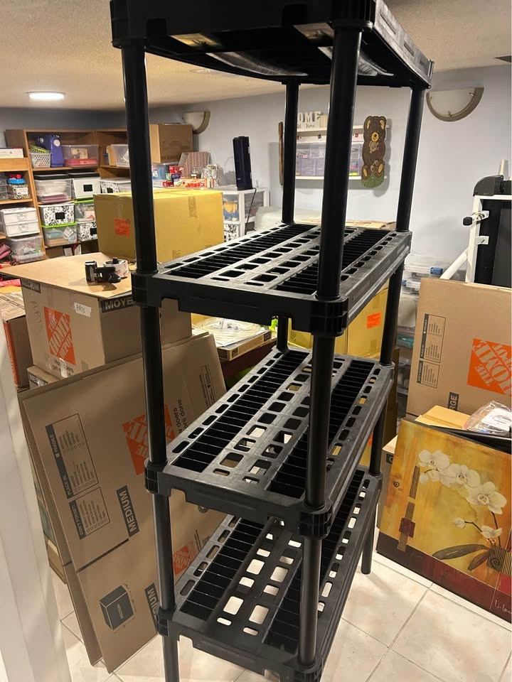 Black 4-Tier Heavy Duty Resin Storage Shelf - photo 2