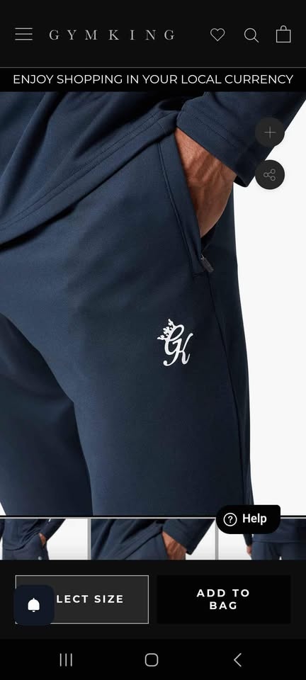 Gym King 365 Lightweight Tracksuit Bottoms - Storm Blue - XL - photo 2