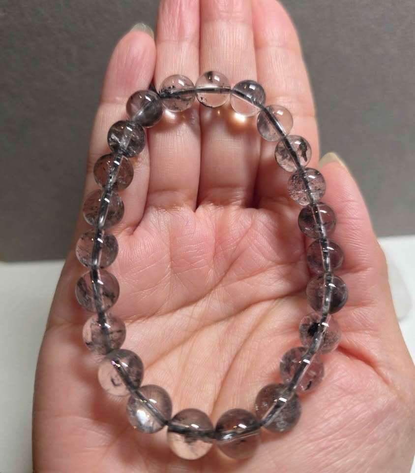 Natural Diamond Quartz Crystal bracelet (8.7mm) - photo 2