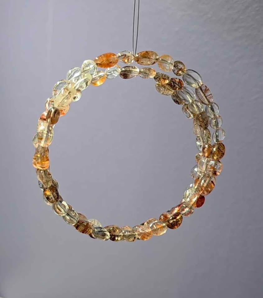 Natural Dark-Copper Rutilated Quartz Bracelet (3-Ring) - photo 2