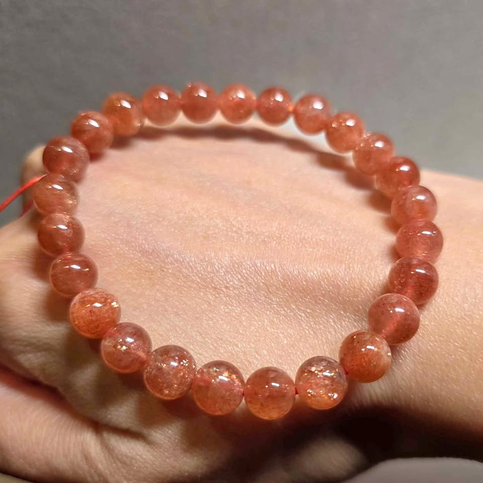 Natural Golden Sunstone Crystal Bracelet (7.6-8mm)