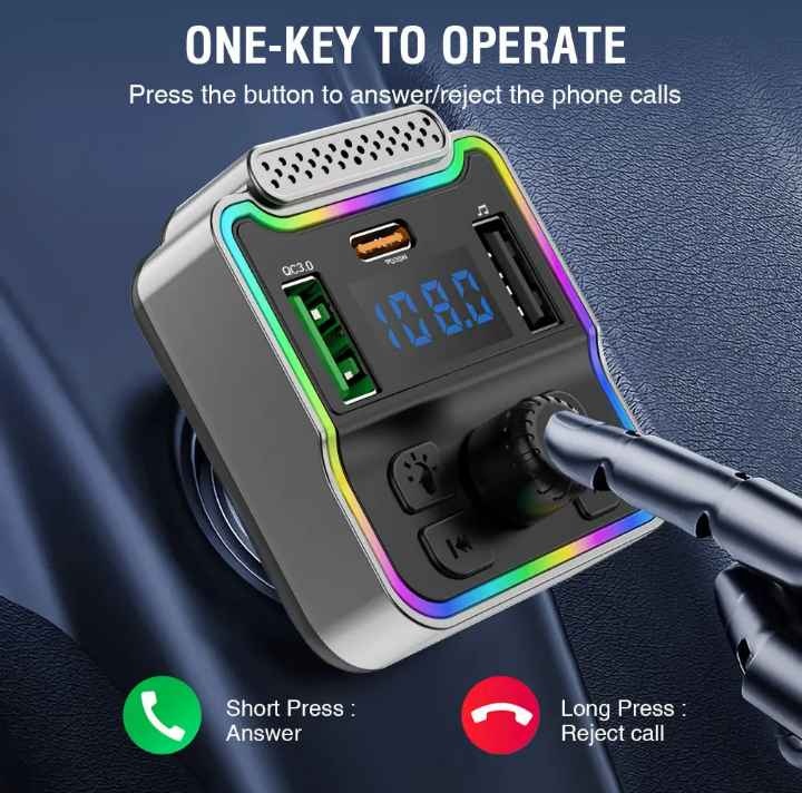 Type C Charger - Fast Charging FM Transmitter for Car - photo 2