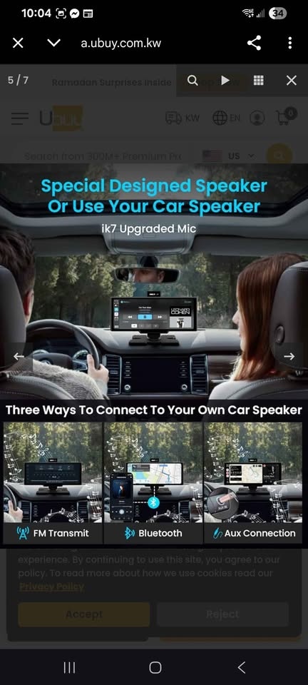 10 inch Car Display w/ CarPlay, Android Auto, Dash Cam, Reverse - photo 2