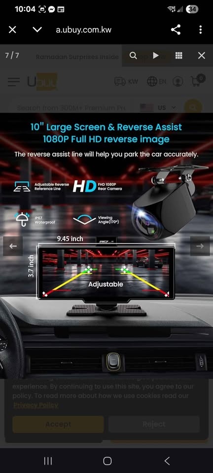10 inch Car Display w/ CarPlay, Android Auto, Dash Cam, Reverse - photo 3