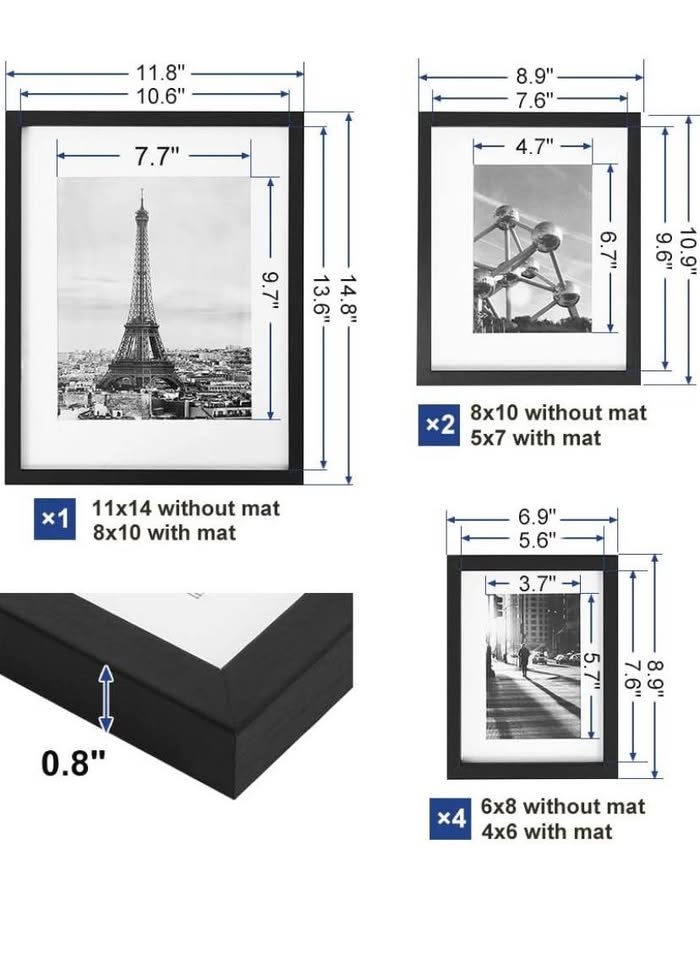 SONGMICS Collage Picture Frames, Set of 7 - photo 3