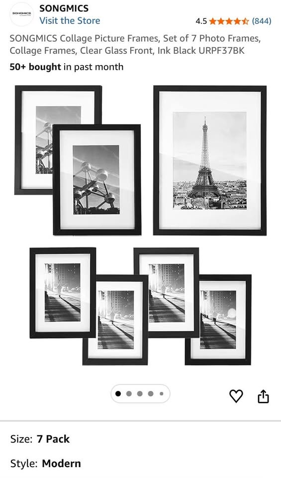 SONGMICS Collage Picture Frames, Set of 7 - photo 5
