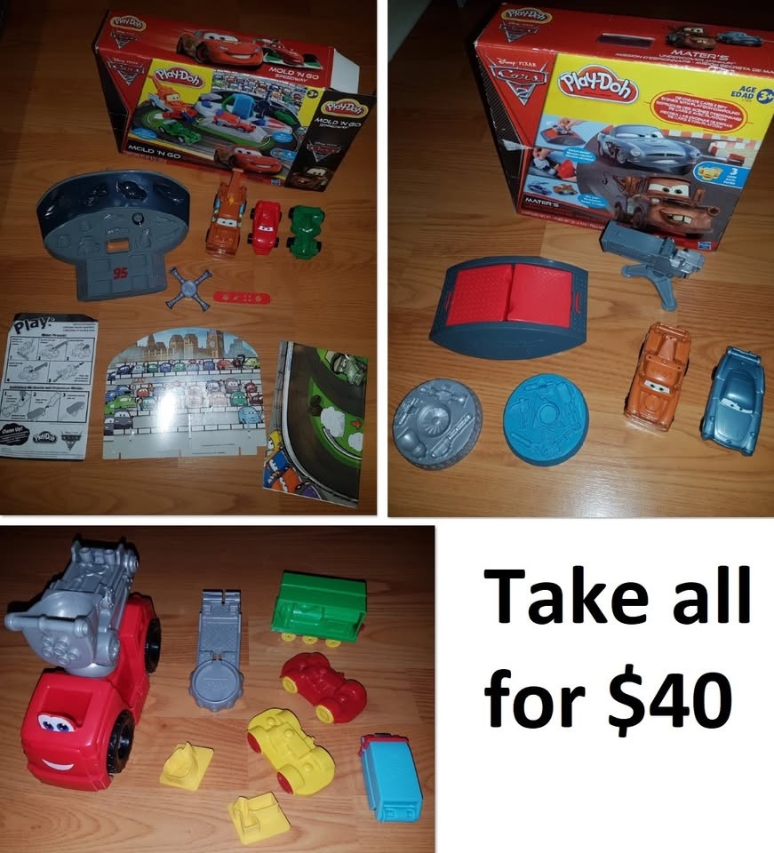 Disney Cars & Other Vehicles Play Doh Sets - $40