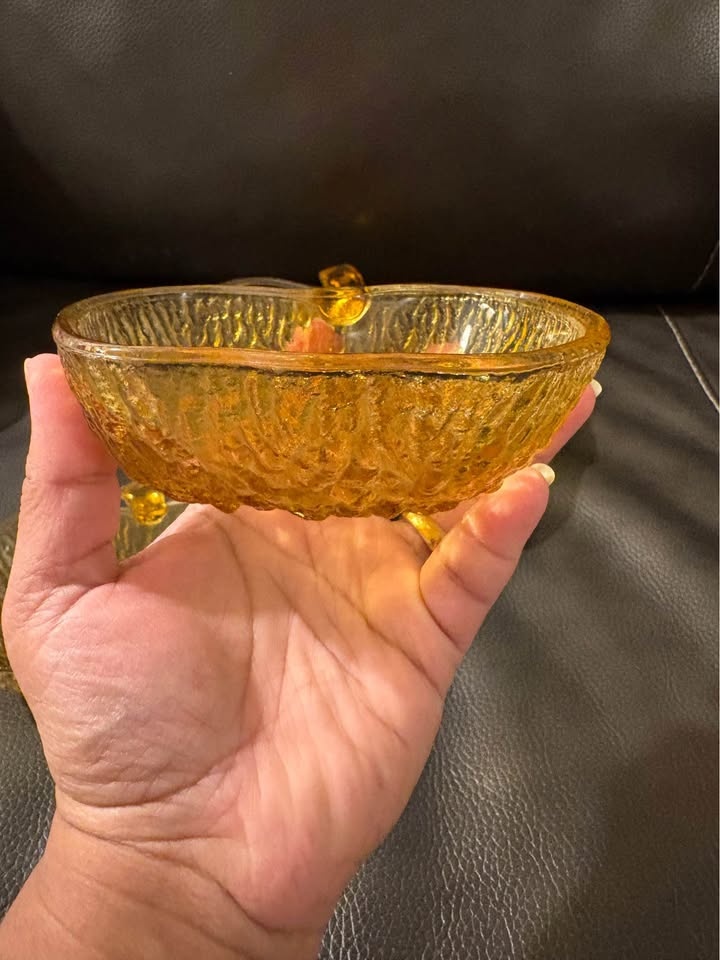 Apple Shaped Glass Serving Bowl with 2 Dessert Bowls - photo 4