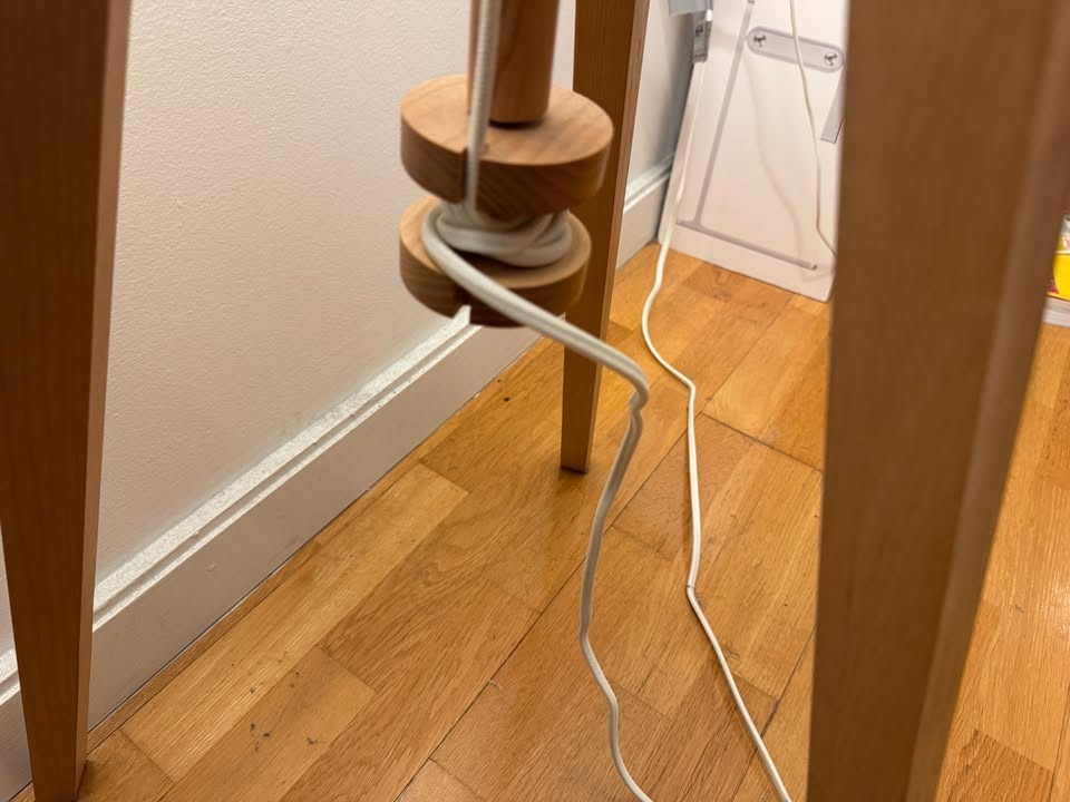 IKEA LAUTERS Floor Lamp - Solid Ash Wood Base, White Shade - photo 4