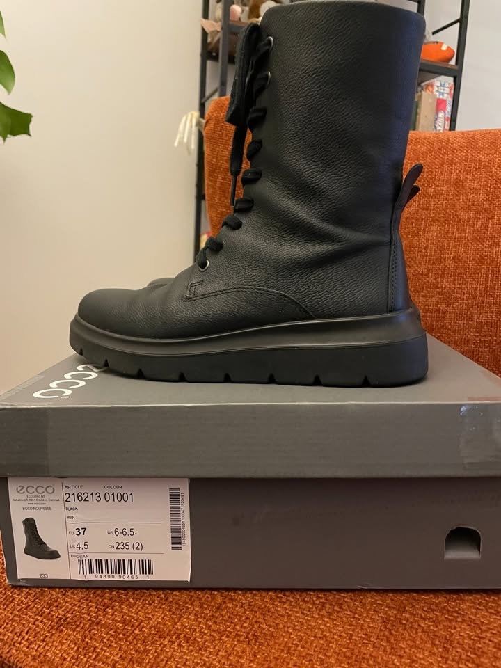 ECCO Nouvelle Logo-Embossed Leather Boots