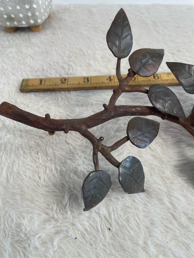 Vintage Cast Iron Brass Hand Forged Rose Stem Flower - photo 5