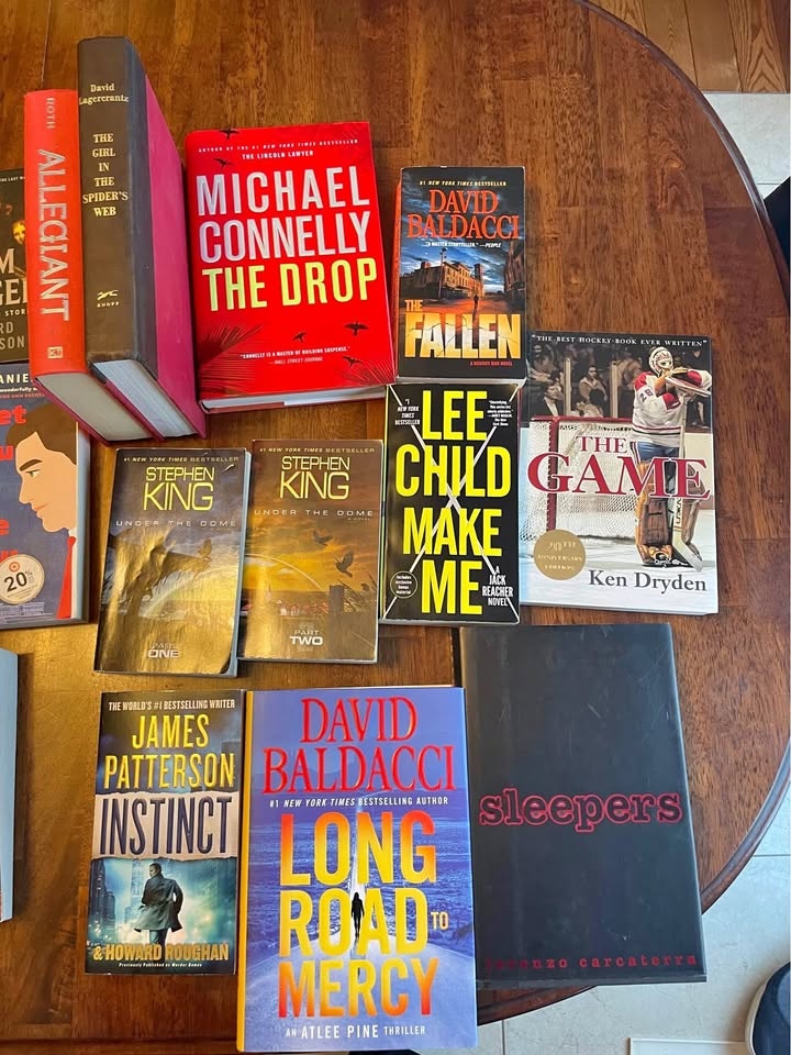 Various books for sale, $2-$8, prices reduced
