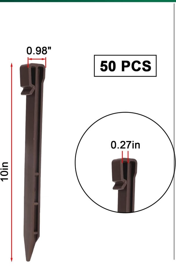 50Pcs 10in Garden Landscape Edging Stakes Plastic Garden Stakes - photo 2