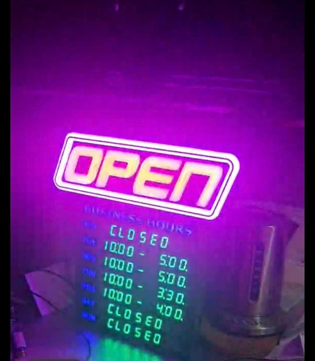 GLI Bluetooth LED Open Sign with Business Hours - photo 3