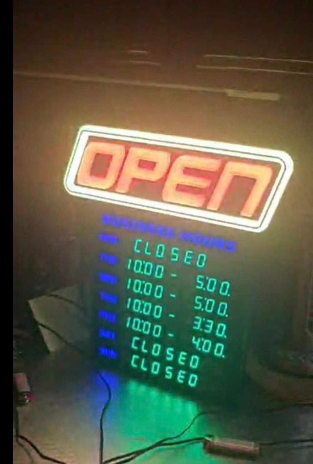 GLI Bluetooth LED Open Sign with Business Hours - photo 4