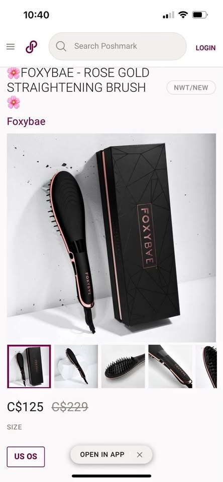Foxybae Rose Gold Hair Straightening Brush