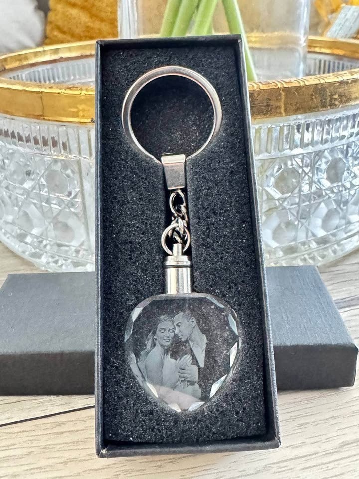 Personalized Heart Crystal Keychain - photo 2