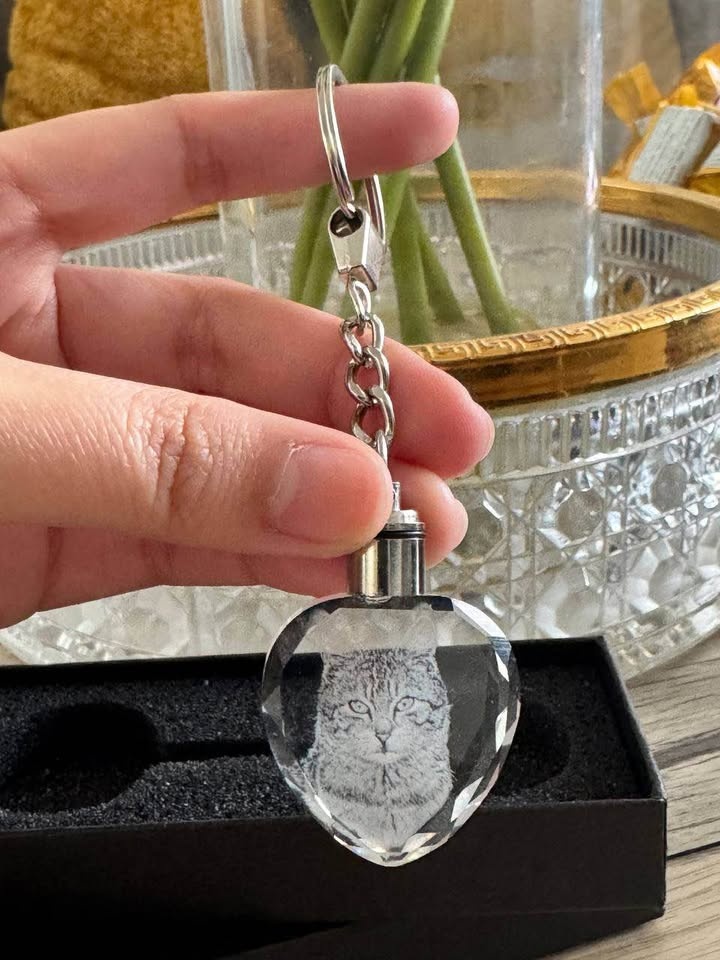 Personalized Heart Crystal Keychain - photo 3