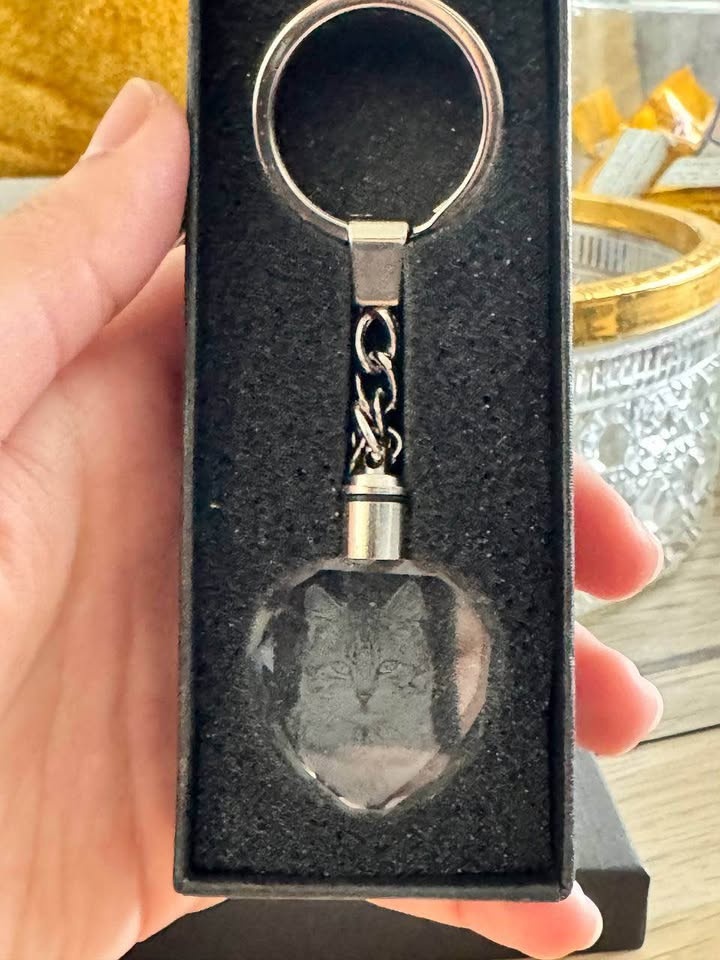 Personalized Heart Crystal Keychain - photo 4