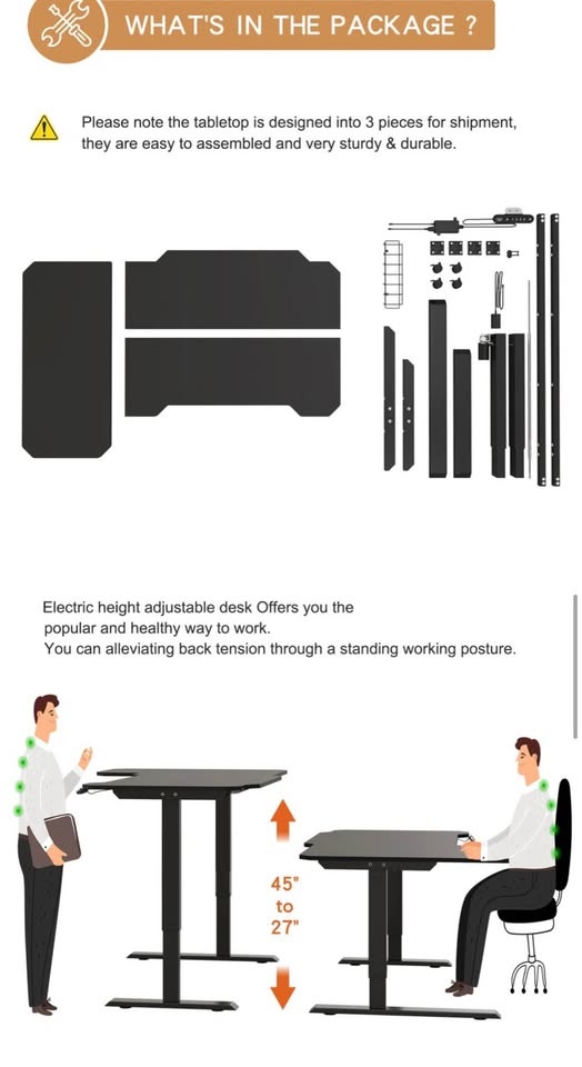 Black L-shaped Electric Sit and Stand Desk - photo 4