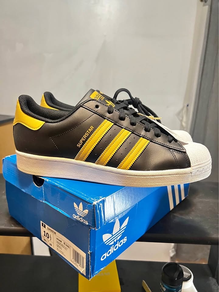 Adidas Superstar Sneakers - Black, White, Gold