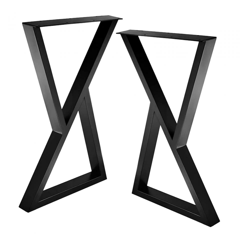 Black X-Frame Metal Table Legs (Pair) - Brand New - $120