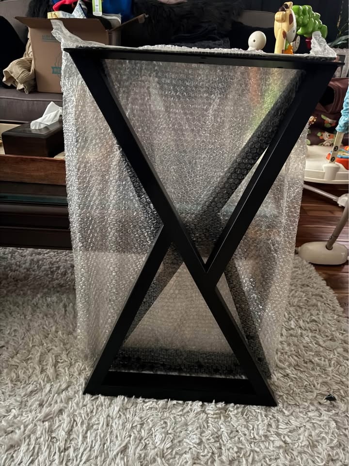 Black X-Frame Metal Table Legs (Pair) - Brand New - $120 - photo 2