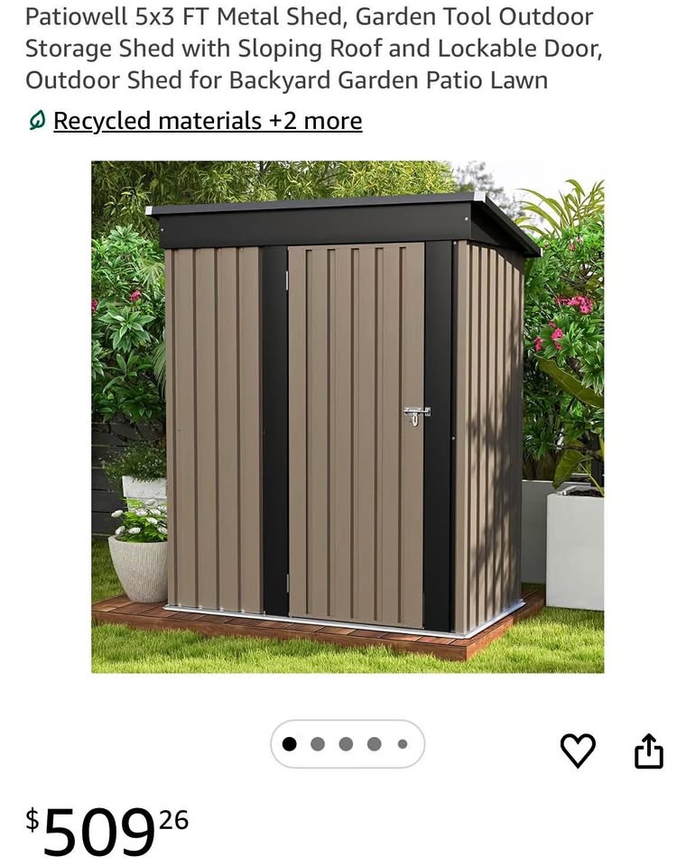 NEW 5x3 ft Metal Storage Shed 🏆