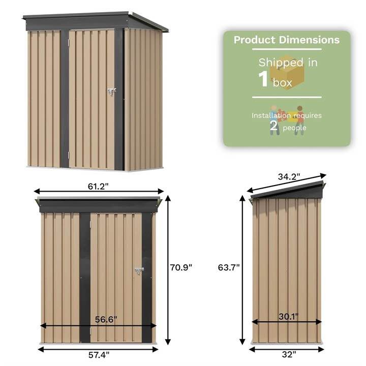 NEW 5x3 ft Metal Storage Shed 🏆 - photo 2