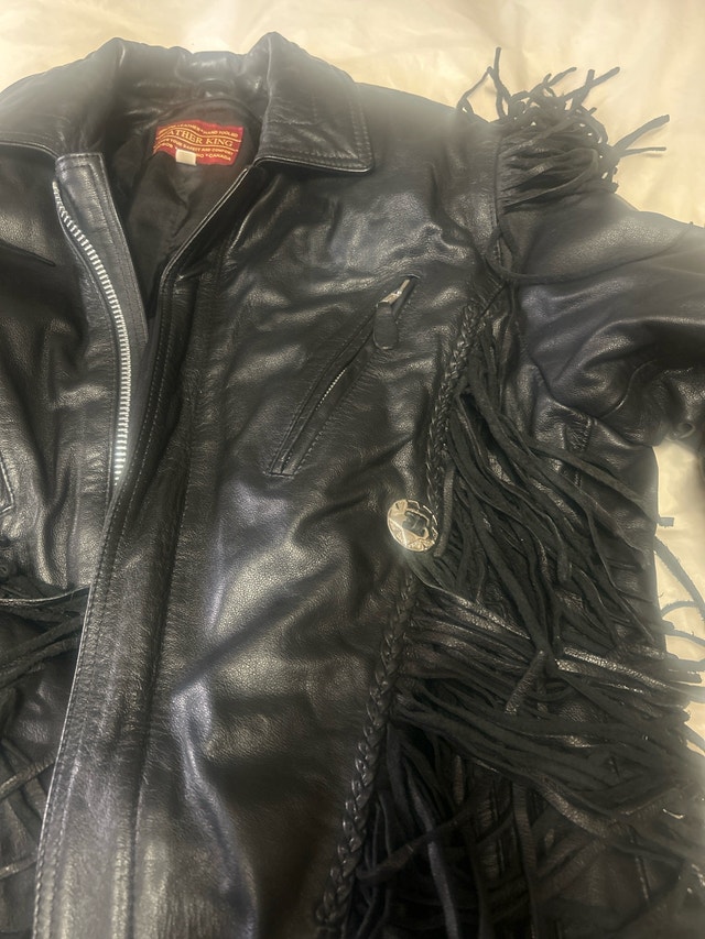 Men's Leather Fringe Motorcycle Jacket and Chaps - photo 2