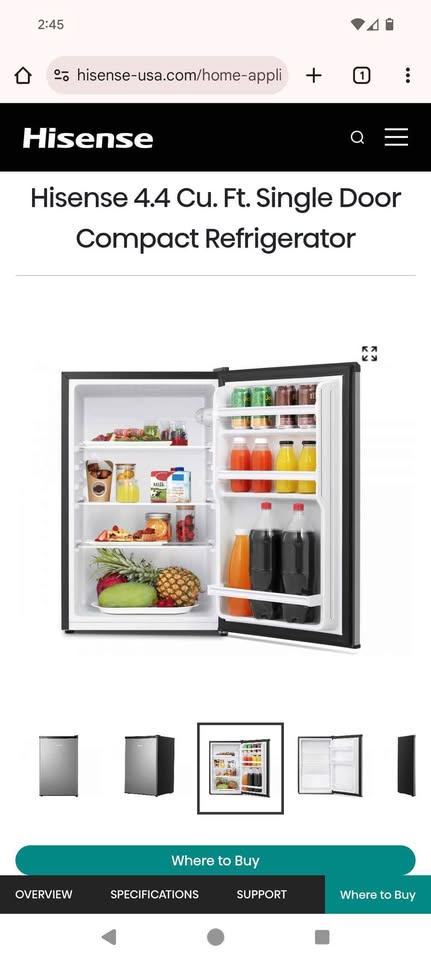 Hisense mini black Fridge
