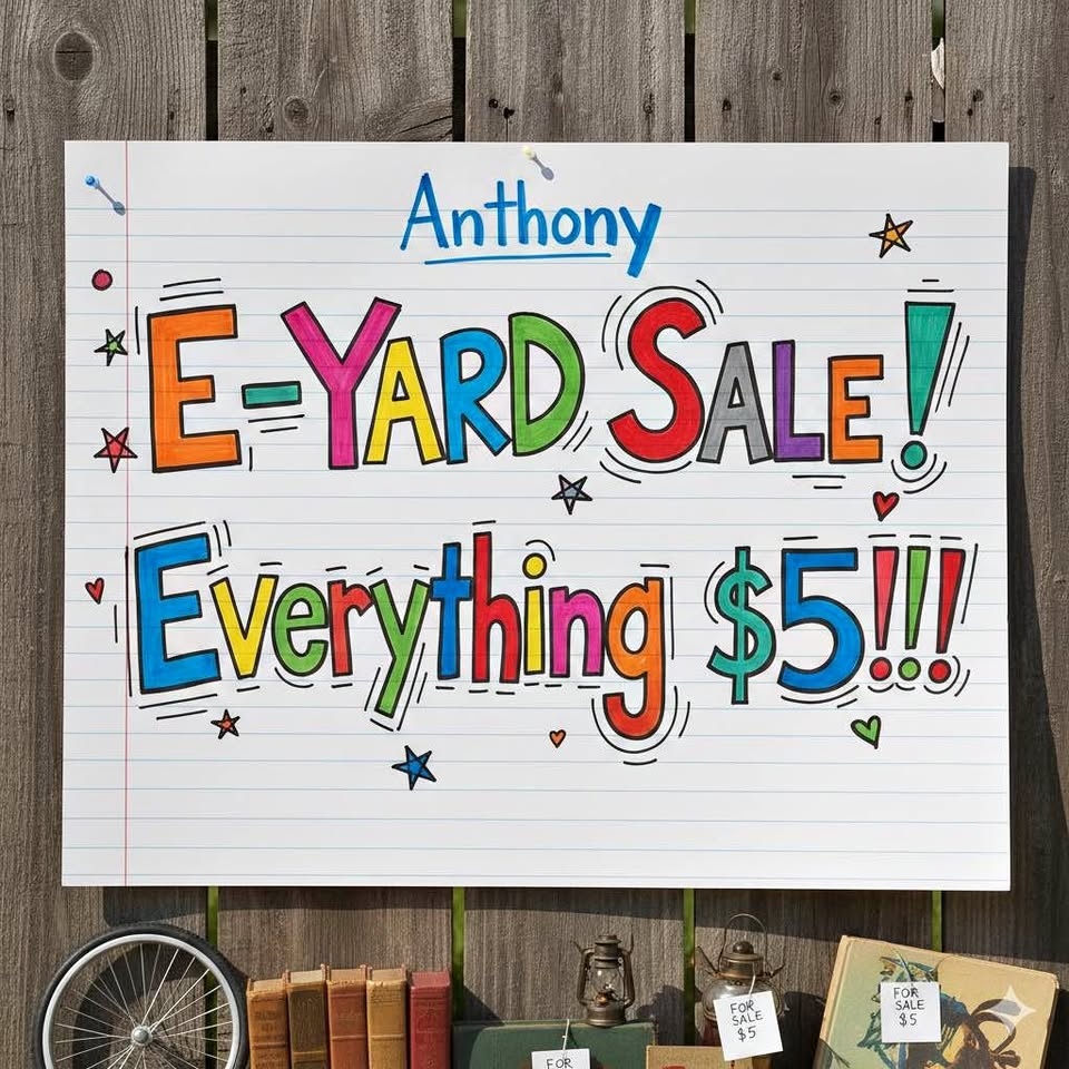 E-Yard Sale - everything $5