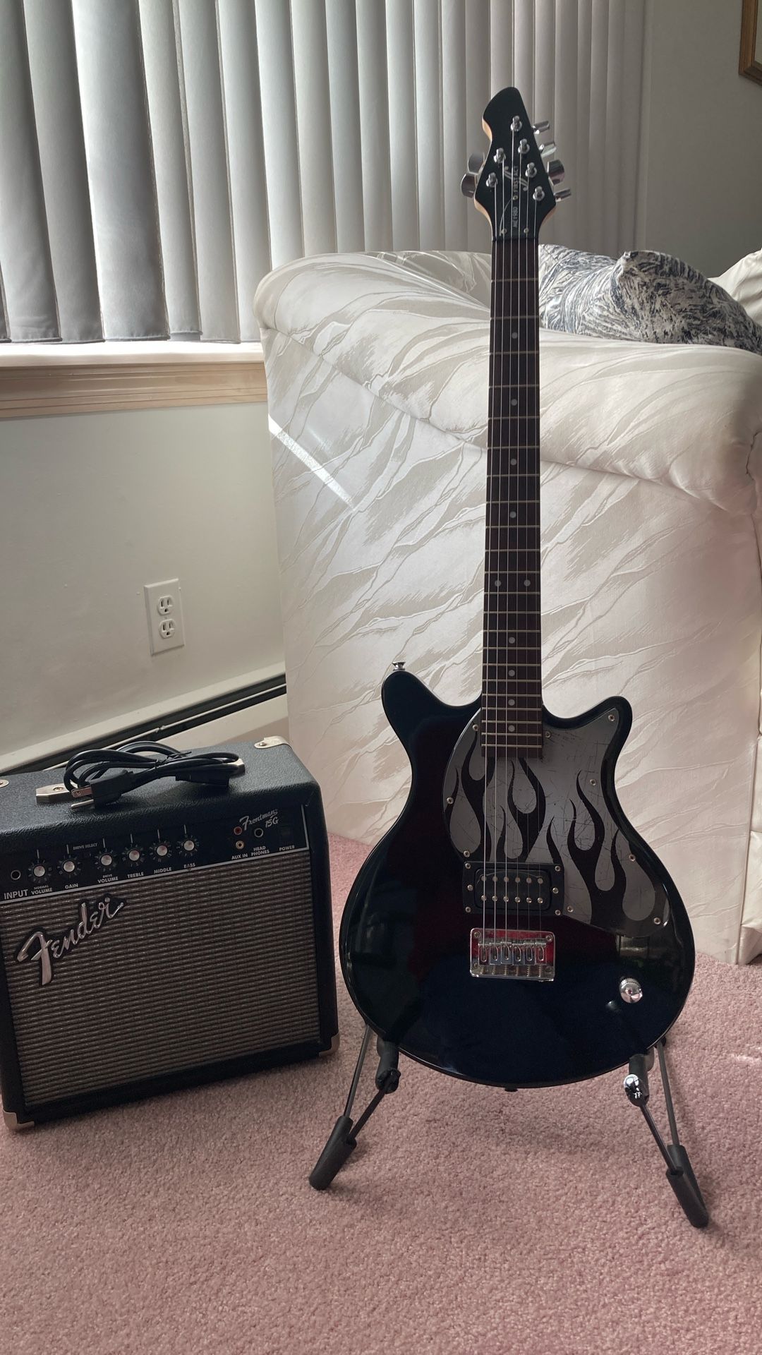 First Act ME 1980 Double Cut Electric Guitar w/ Fender Amp