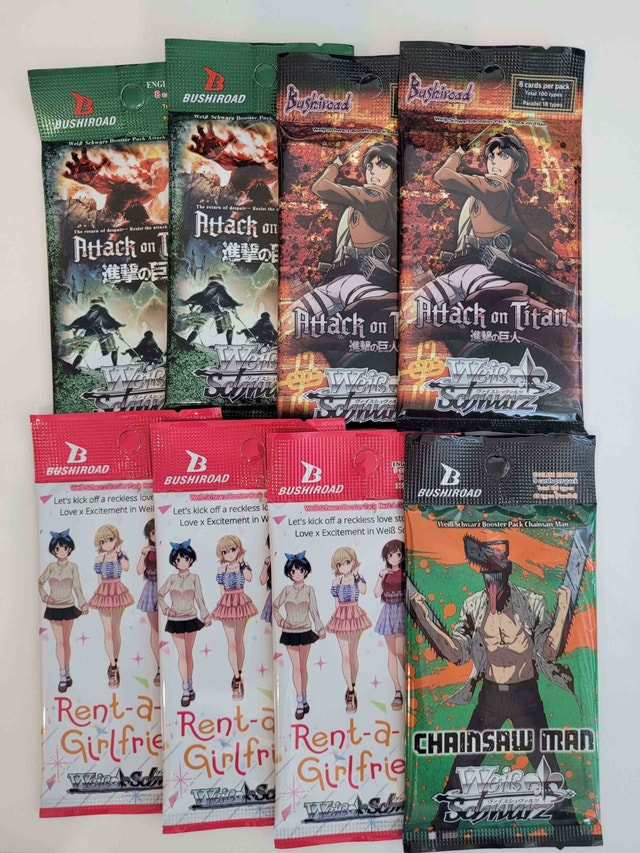 Weiss Schwarz English Booster Packs (AoT, CSM, RAG)