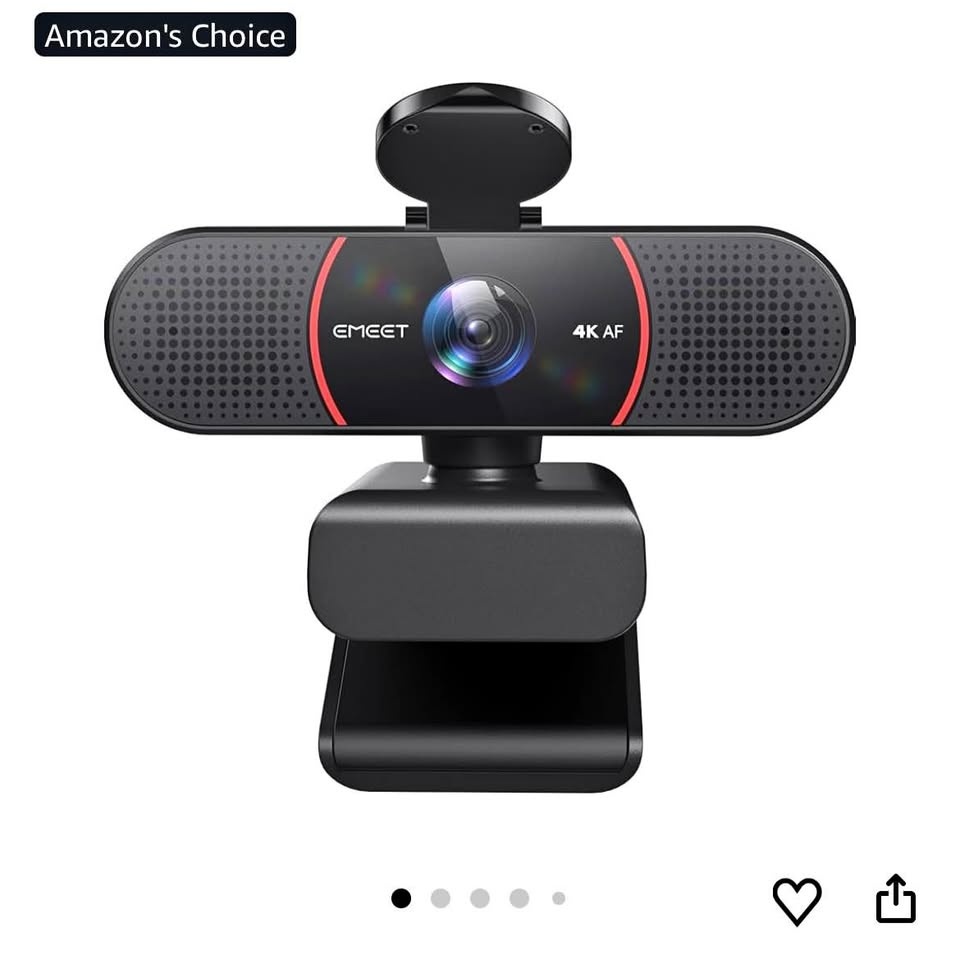 4K Autofocus Webcam - Dual Mic, Privacy Cover